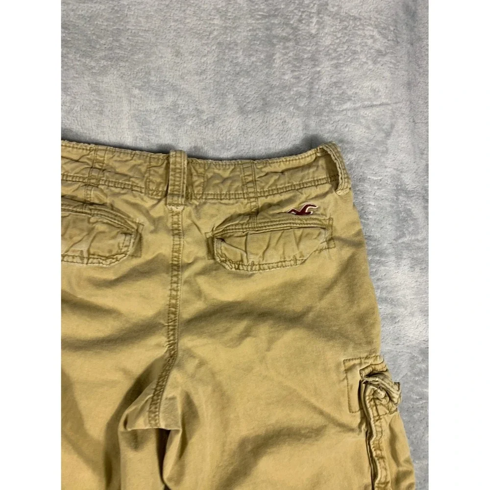 Y2K Lot of 2 Hollister Cargo Shorts Mens 28 Gray Khaki Utility Casual Outdoor